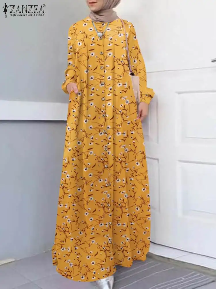 ZANZEA Bohemian Muslim Long Sleeve O-Neck Kaftan Dress Abaya Kaftan Floral Printed Women Robe Elegant Turkish Islamic Sundress
ZANZEA Bohemian Muslim Long Sleeve O-Neck Kaftan Dress Abaya Kaftan Floral Printed Women Robe Elegant Turkish Islamic Sundress