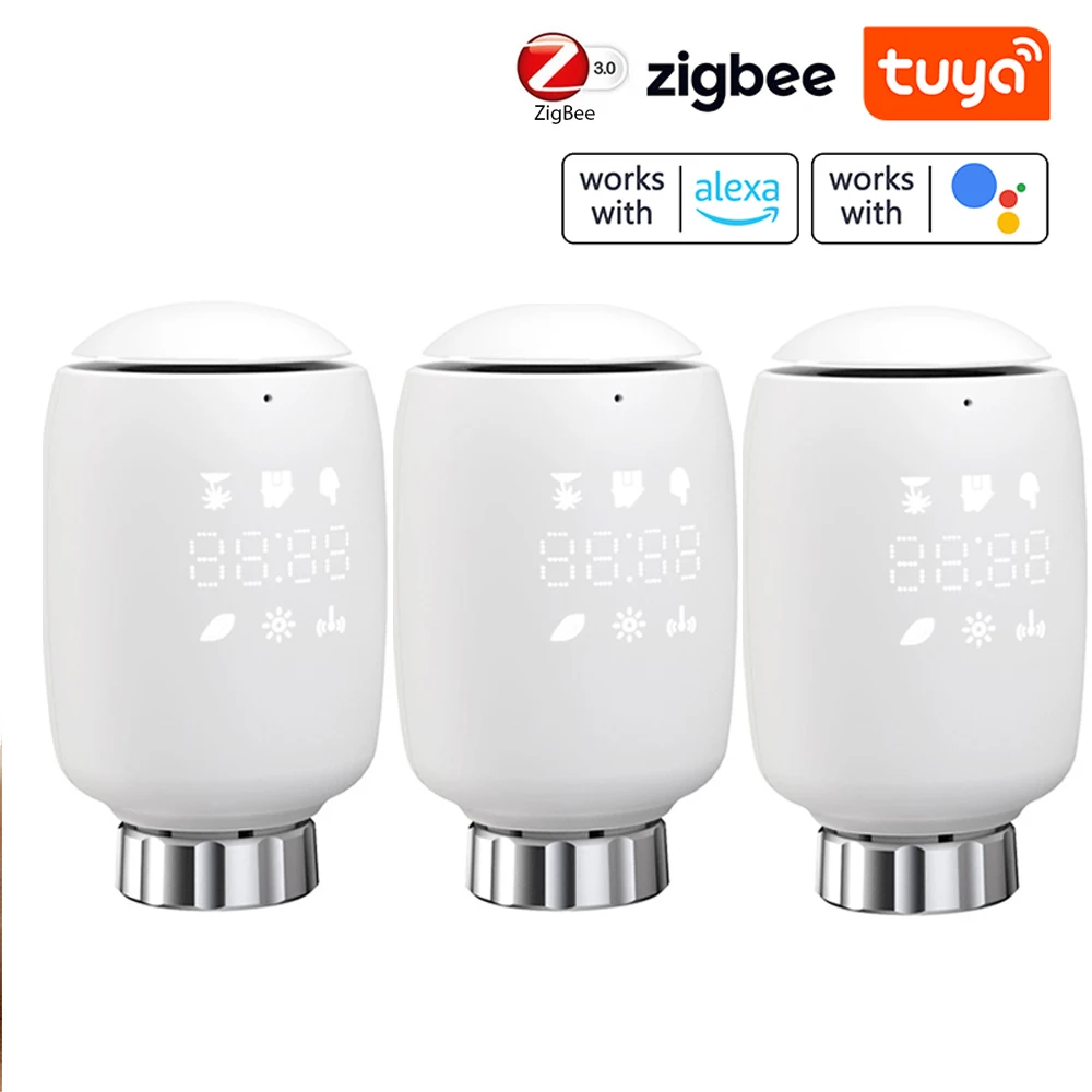 

Tuya Zigbee термостат регулятор температуры Интеллектуальный радиатор привод Голосовое управление Поддержка Alexa Google умный дом