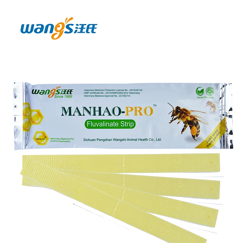 Горячая распродажа! 1 пакет/80 небольших полосок Wangshi Morning AO Fluvalinate Strip Varroa Mite Killer Пчеловодство против клещей Varroa