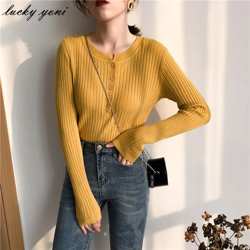 Yoni Winter Slim Basic Sweater Women Casual Solid O-neck Knitted Pullover Female Korean Button Warm Long Sleeve Jumper
Yoni Winter Slim Basic Sweater Women Casual Solid O-neck Knitted Pullover Female Korean Button Warm Long Sleeve Jumper