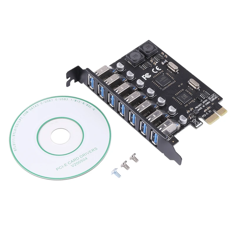 USB 3.0 PCI-E Expansion Card Adapter 7 Ports USB 3.0 Hub Adapter External PCI-E Extender PCI Express Card For Desktop 
USB 3.0 PCI-E Expansion Card Adapter 7 Ports USB 3.0 Hub Adapter External PCI-E Extender PCI Express Card For Desktop