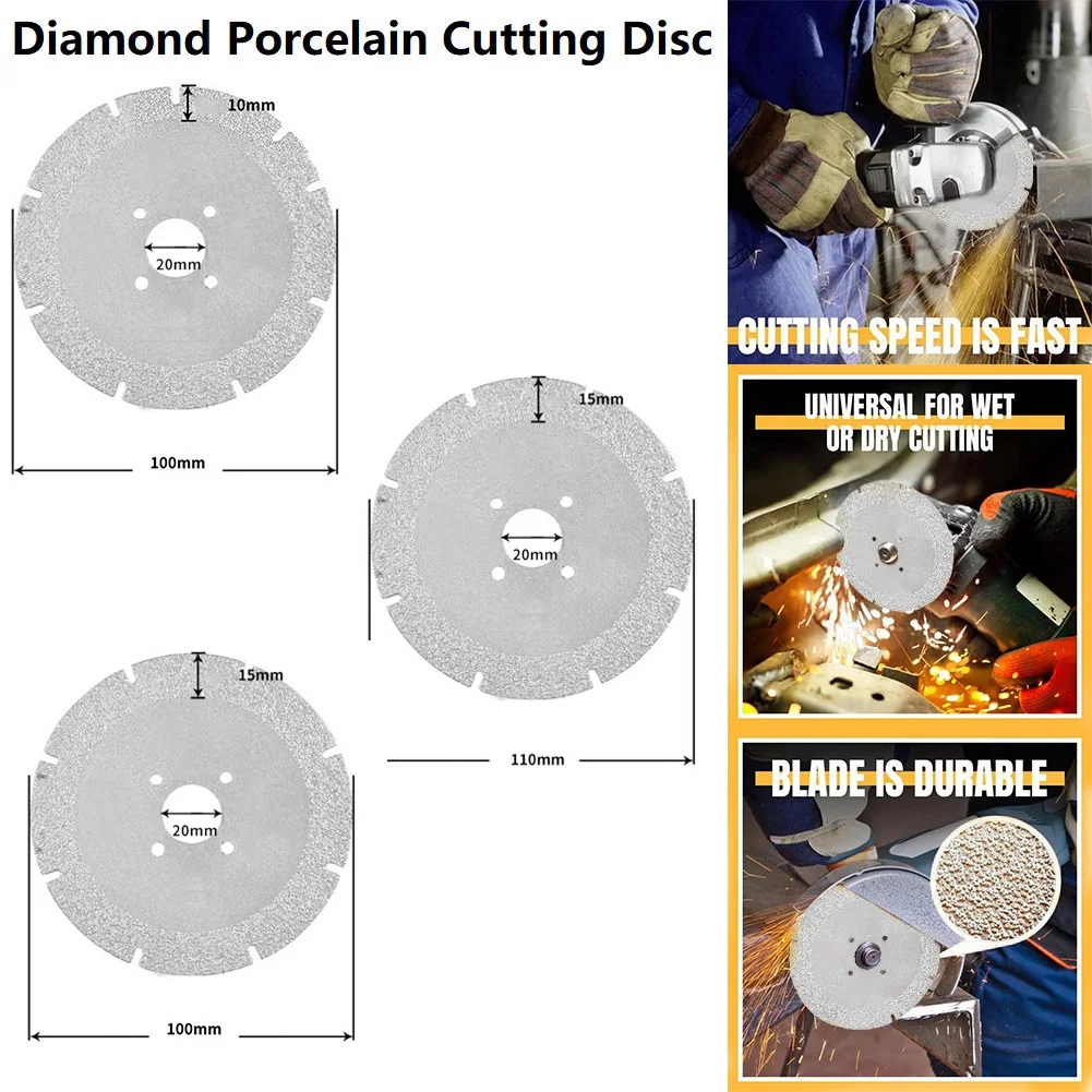 100/110mm Diamond Cutting Disc Metal Saw Blades Wet / Dry Cutting Concrete Granit Ceramic Tile Stone Cast Iron Cutting Blade
100/110mm Diamond Cutting Disc Metal Saw Blades Wet / Dry Cutting Concrete Granit Ceramic Tile Stone Cast Iron Cutting Blade