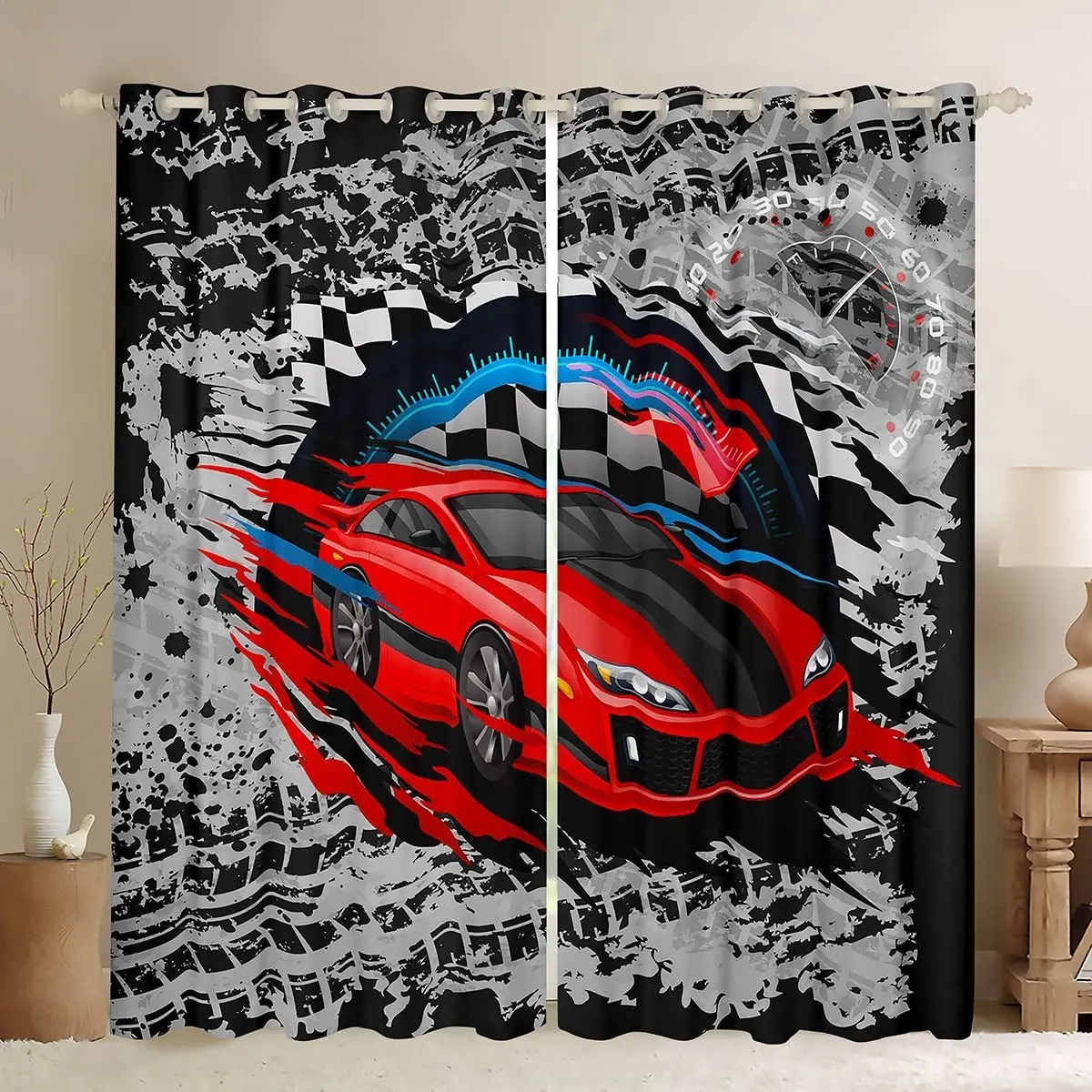 Cartoon Red Sports Car Curtains for Bedroom Decorative Drapes Racing Game Kids Teen Curtains for the Living Room With Rings
Cartoon Red Sports Car Curtains for Bedroom Decorative Drapes Racing Game Kids Teen Curtains for the Living Room With Rings