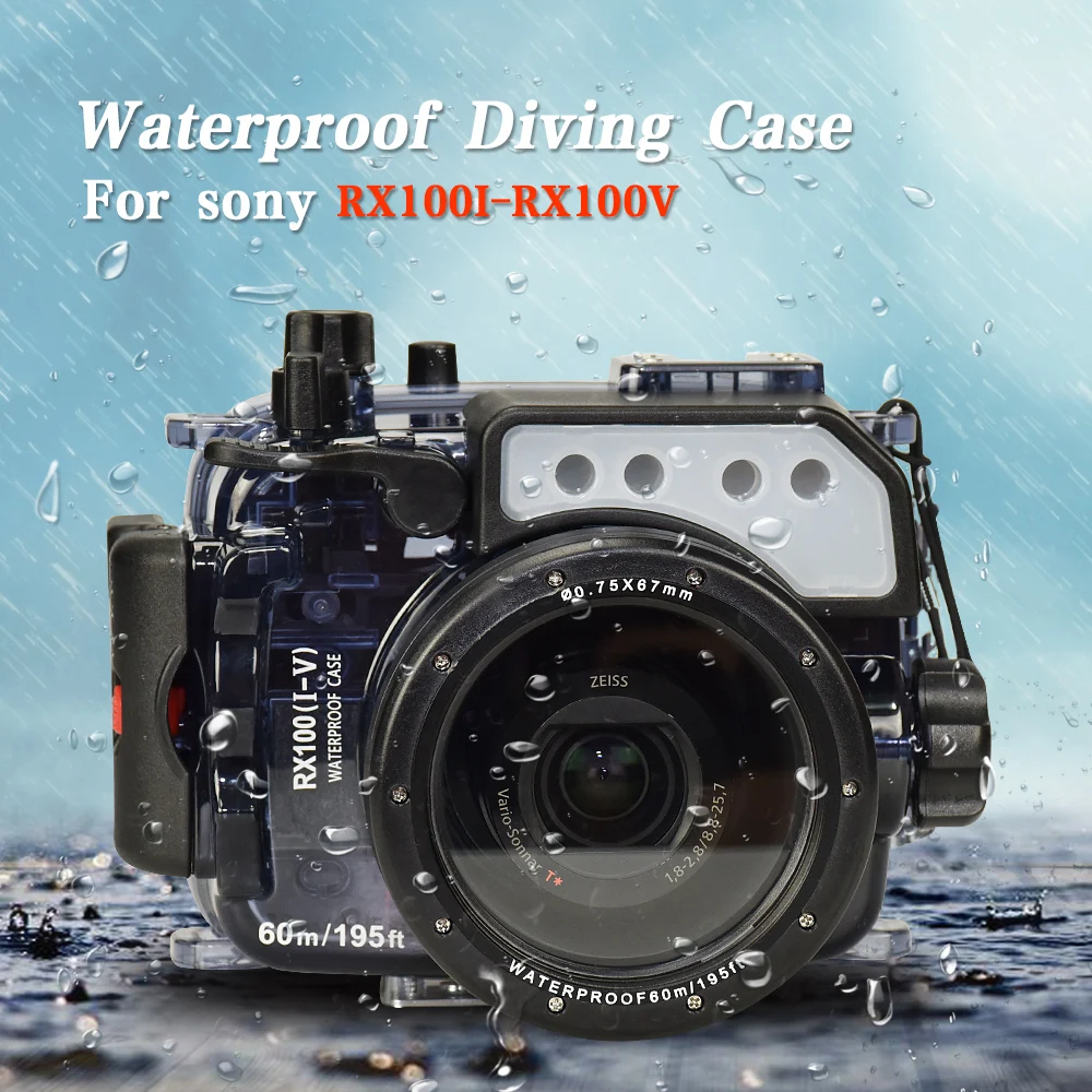 

Camera Diving Housing 194FT Underwater Waterproof Housing Case For Sony DSC RX100 RX100II RX100III RX100IV RX100V