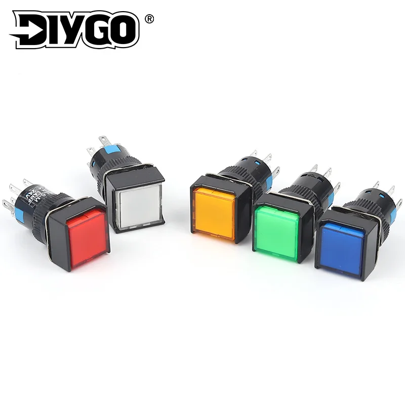 16mm Push Button Switch Small Square With Light 5 Pin 8 Pin Adapter Socket Self-Locking Self-Reset Start Up Power Switch DIY GO
16mm Push Button Switch Small Square With Light 5 Pin 8 Pin Adapter Socket Self-Locking Self-Reset Start Up Power Switch DIY GO