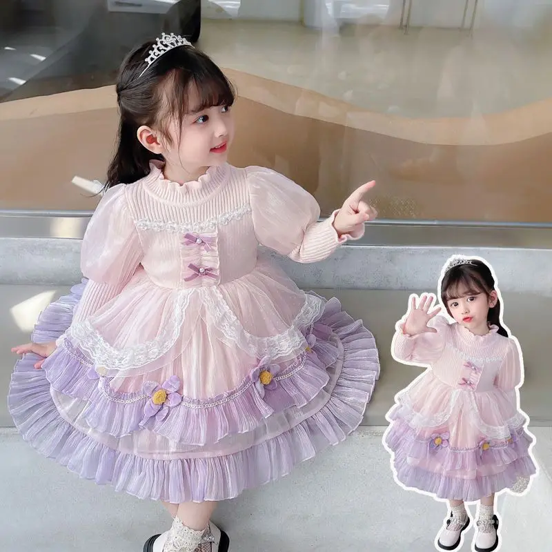 Cute Cartoon Lolita Girl Princess Dress Spring and Autumn New Westernized Long Sleeved Dress Children's Winter Knitted Dress
Cute Cartoon Lolita Girl Princess Dress Spring and Autumn New Westernized Long Sleeved Dress Children's Winter Knitted Dress