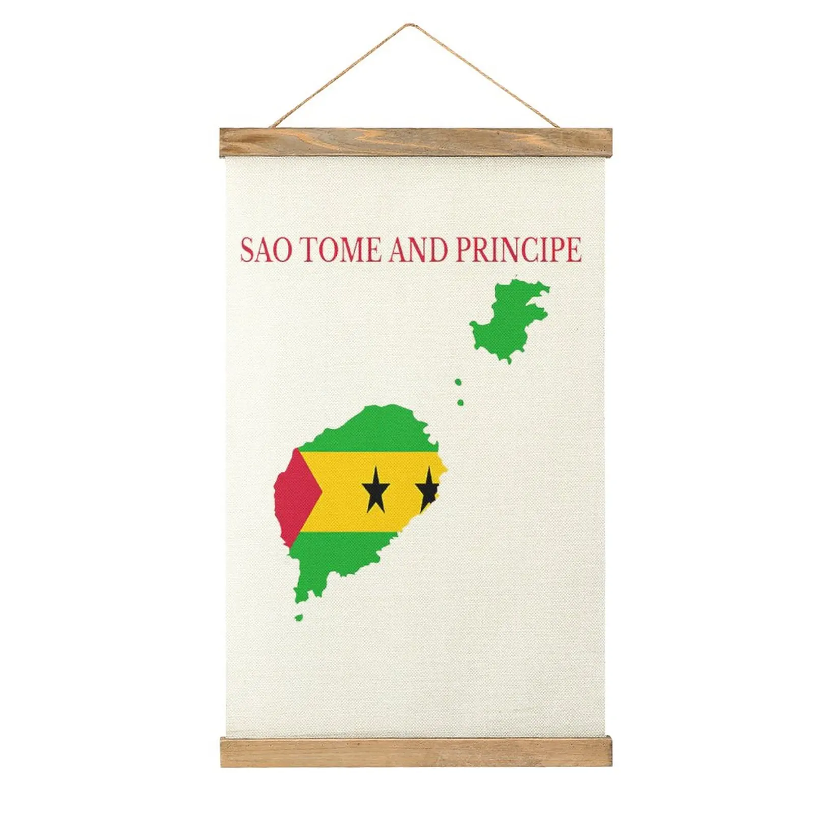 

Canvas Hanging Picture Sao Tome And Principe Flag Map Hot Sale Funny Novelty Picture Restaurant Wall Decoration Style Decorate