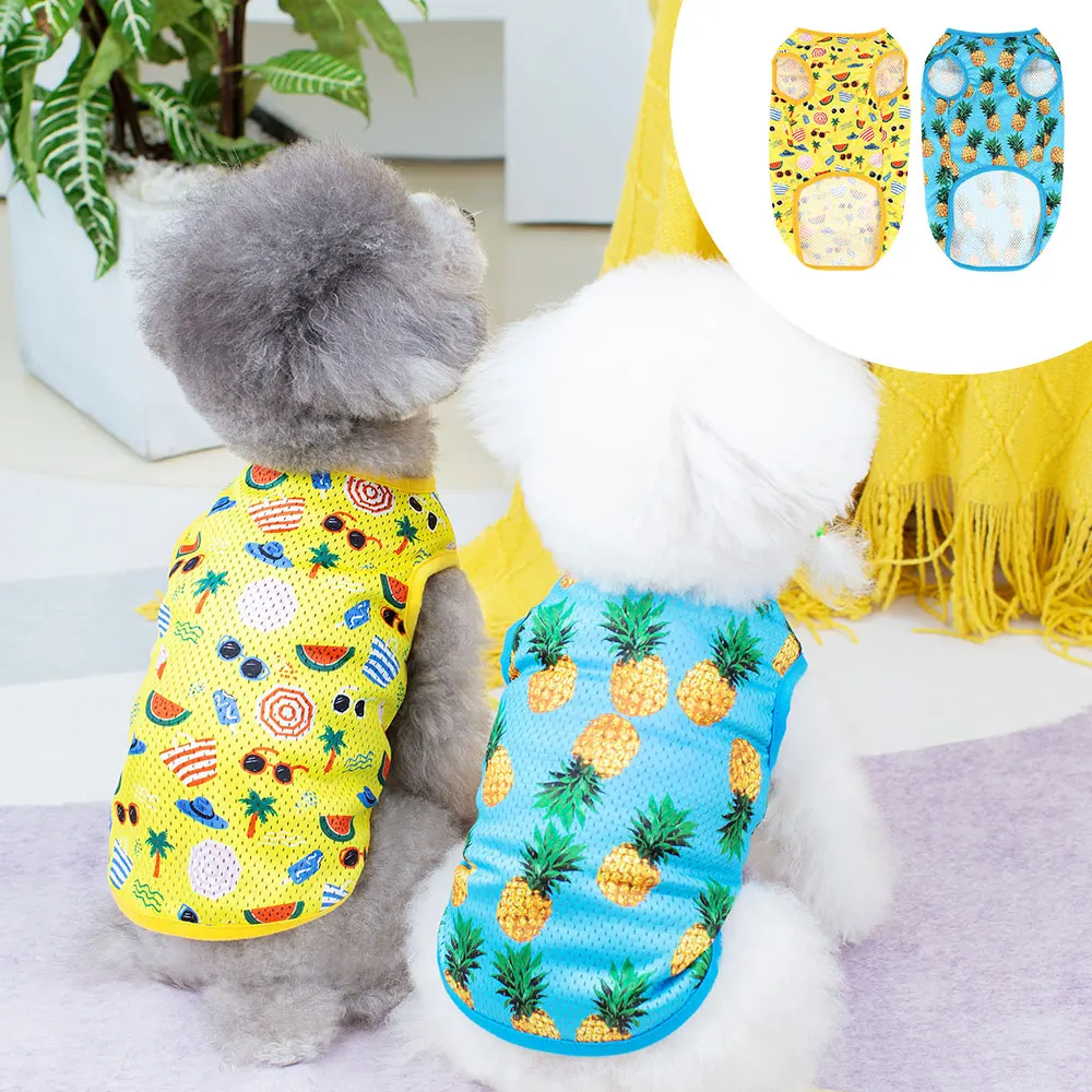 Summer Pet Dog Clothes Thin Dog Cooling Vest Breathable Mesh Pet Clothing Fruit Print Small Medium Dogs Cats Chihuahua T-shirt
Summer Pet Dog Clothes Thin Dog Cooling Vest Breathable Mesh Pet Clothing Fruit Print Small Medium Dogs Cats Chihuahua T-shirt