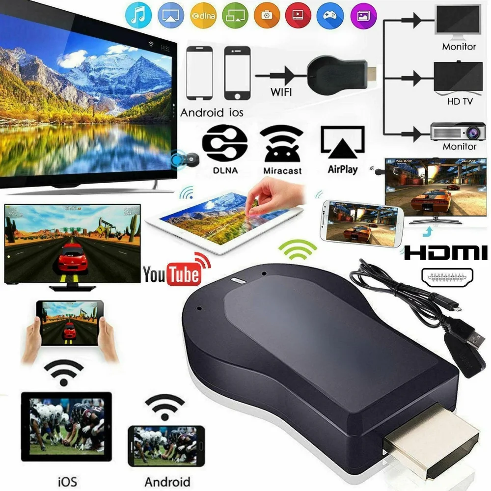 1080P беспроводной Wi-Fi дисплей TV Dongle приемник HDMI-совместимый TV Stick M2 Plus для DLNA Miracast для AnyCast для Android IOS
1080P беспроводной Wi-Fi дисплей TV Dongle приемник HDMI-совместимый TV Stick M2 Plus для DLNA Miracast для AnyCast для Android IOS