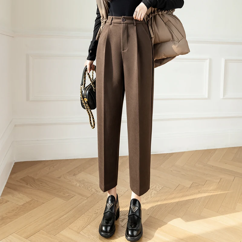 Woolen Suit Pants Women's Harajuku Autumn Winter New Nine-Point Straight Tube Pants Casual Pants Button Pantalones De Mujer 219A
Woolen Suit Pants Women's Harajuku Autumn Winter New Nine-Point Straight Tube Pants Casual Pants Button Pantalones De Mujer 219A