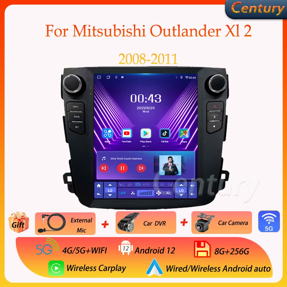Century Car Radio For Mitsubishi Outlander Xl 2 2008-2011 Android12 DVD Multimedia Video Player Stereo Carplay Auto GPS 5G WIFI
Century Car Radio For Mitsubishi Outlander Xl 2 2008-2011 Android12 DVD Multimedia Video Player Stereo Carplay Auto GPS 5G WIFI