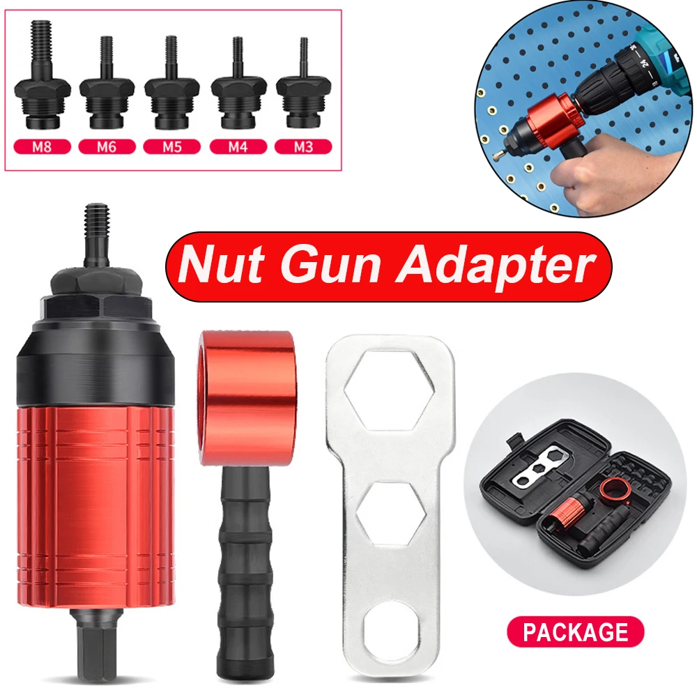 Rivet Nut Gun Riveting M3~M8 Cordless Rivet Drill Electric Adapter Insert Nut Tool, Can Be Used In Manual And Electric Mode
Rivet Nut Gun Riveting M3~M8 Cordless Rivet Drill Electric Adapter Insert Nut Tool, Can Be Used In Manual And Electric Mode