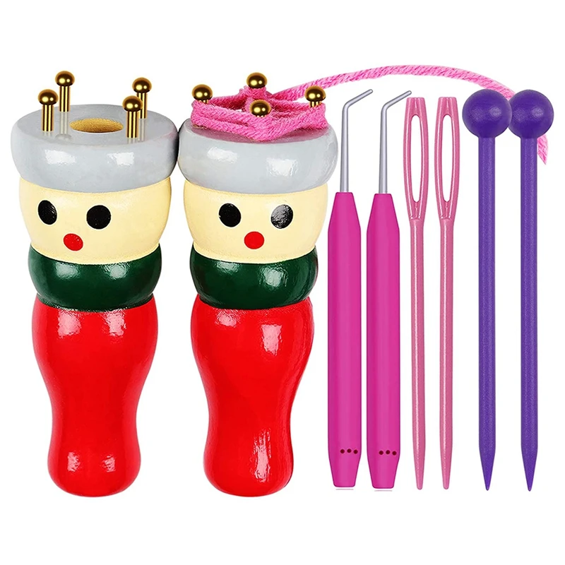 French Knitter Tool 2 Pack, Wooden Knitting Dolly Set Spool Knitting Doll Knitting Loom Toy For Making Bracelets, Etc
French Knitter Tool 2 Pack, Wooden Knitting Dolly Set Spool Knitting Doll Knitting Loom Toy For Making Bracelets, Etc