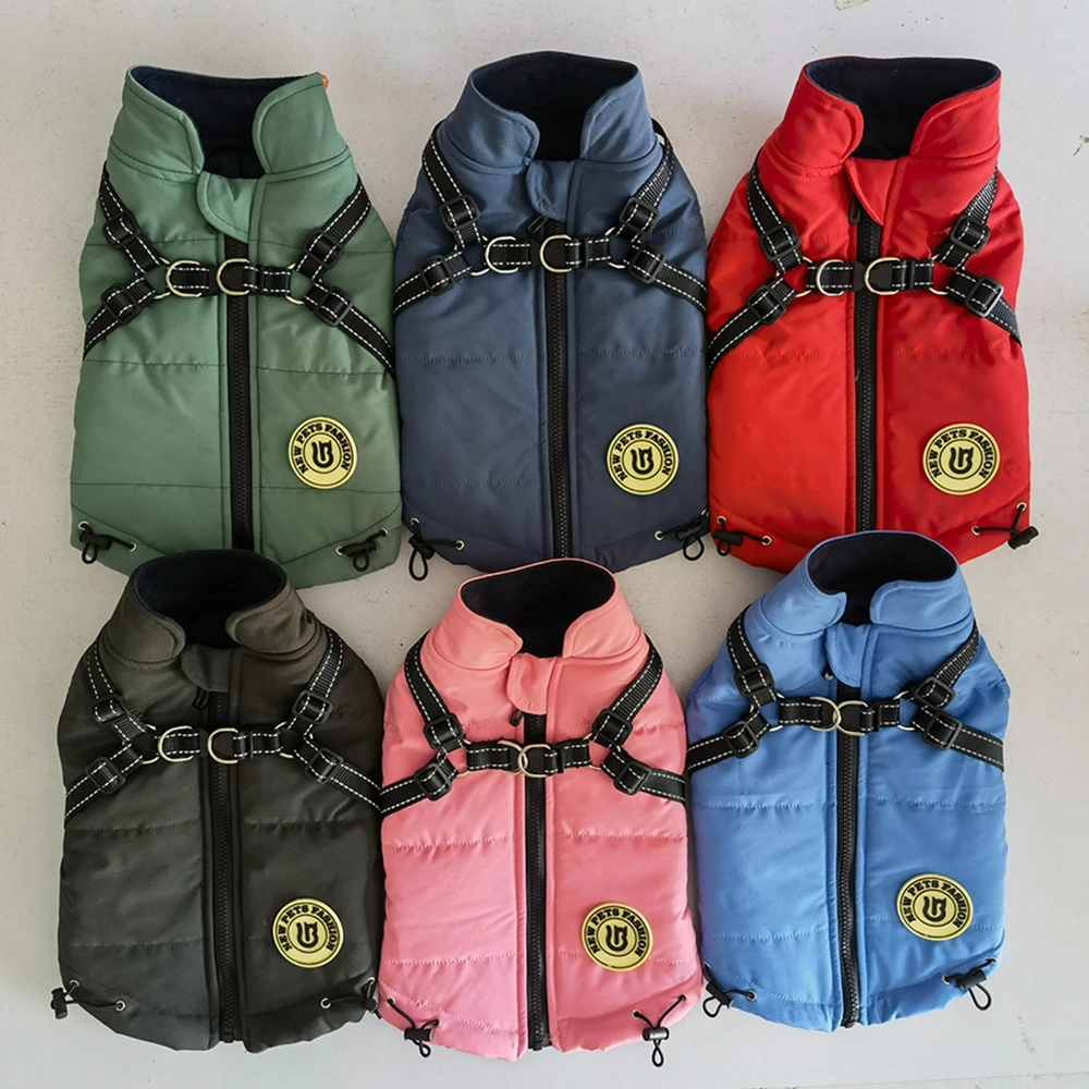Pet Dog Jacket With Harness Winter Warm Dog Clothes Waterproof Big Dog Coat For Labrador Chihuahua French Bulldog Outfits
Pet Dog Jacket With Harness Winter Warm Dog Clothes Waterproof Big Dog Coat For Labrador Chihuahua French Bulldog Outfits