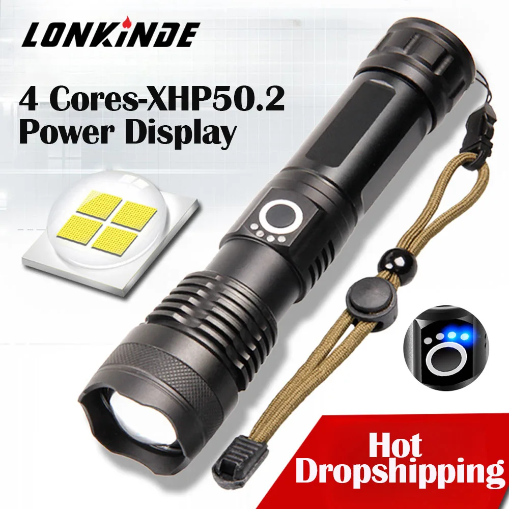 High Power XHP50.2 Rechargeable Led Flashlight 4 Core Torch Zoomable Usb Hand Lantern For Camping, Outdoor & Emergency Use
High Power XHP50.2 Rechargeable Led Flashlight 4 Core Torch Zoomable Usb Hand Lantern For Camping, Outdoor & Emergency Use