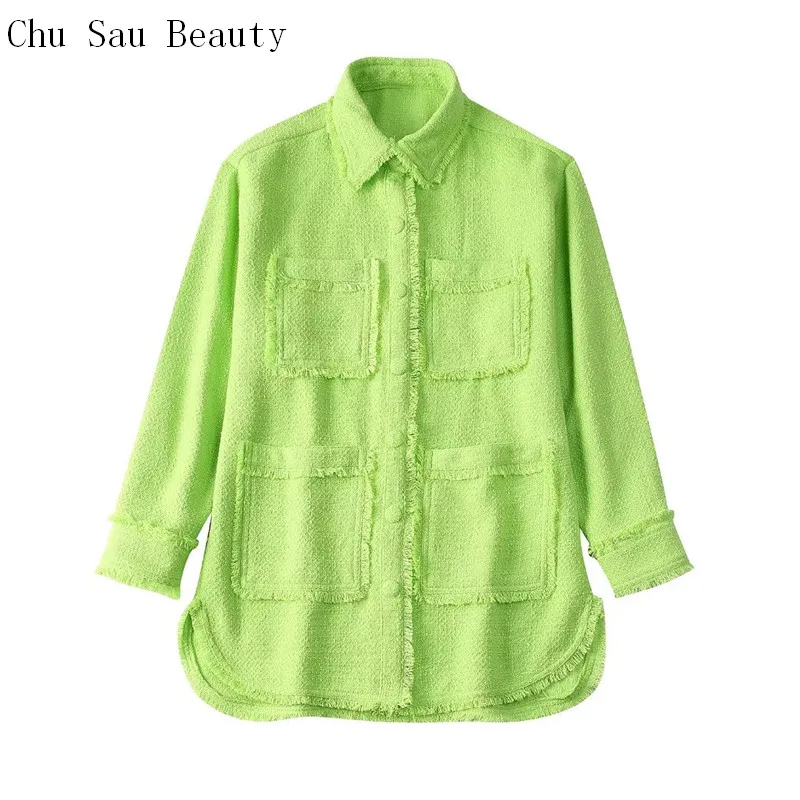 Chu Sau Beauty 2022 New Women Woolen Brushed Pockets Decorative Suit Jacket Spring&Autumn Fashion Casual All-Match Tops
Chu Sau Beauty 2022 New Women Woolen Brushed Pockets Decorative Suit Jacket Spring&Autumn Fashion Casual All-Match Tops