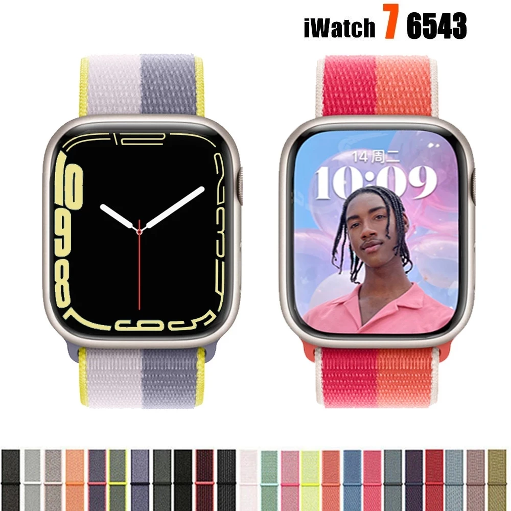 Strap for apple watch band 44mm 40mm 45mm 41mm 38mm 42mm bracelet correa Watchband iWatch serie 4 5 6 se 7 sport Nylon Loop band
Strap for apple watch band 44mm 40mm 45mm 41mm 38mm 42mm bracelet correa Watchband iWatch serie 4 5 6 se 7 sport Nylon Loop band