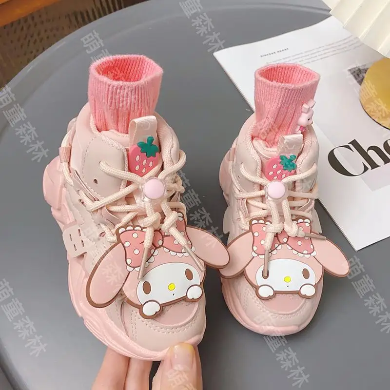 Sanrios Cinnamoroll My Melody Kawaii Children's Sneakers Autumn Cartoon Running Shoes Girls' Soft Sole Non-Slip High Top Shoes
Sanrios Cinnamoroll My Melody Kawaii Children's Sneakers Autumn Cartoon Running Shoes Girls' Soft Sole Non-Slip High Top Shoes