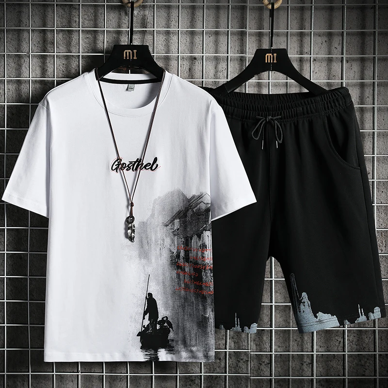 2022 Summer Men Casual Tracksuit Jogger Sports Suit T-shirts New Mens Harajuku Shorts Sets Fashion Printing Breathable Clothing
2022 Summer Men Casual Tracksuit Jogger Sports Suit T-shirts New Mens Harajuku Shorts Sets Fashion Printing Breathable Clothing