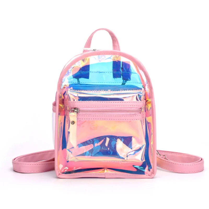 PVC Mini Backpack Women Fashion Clear See Through Teenager School Book Bag Laser Jelly Transparent Mini Travel Bags 
PVC Mini Backpack Women Fashion Clear See Through Teenager School Book Bag Laser Jelly Transparent Mini Travel Bags