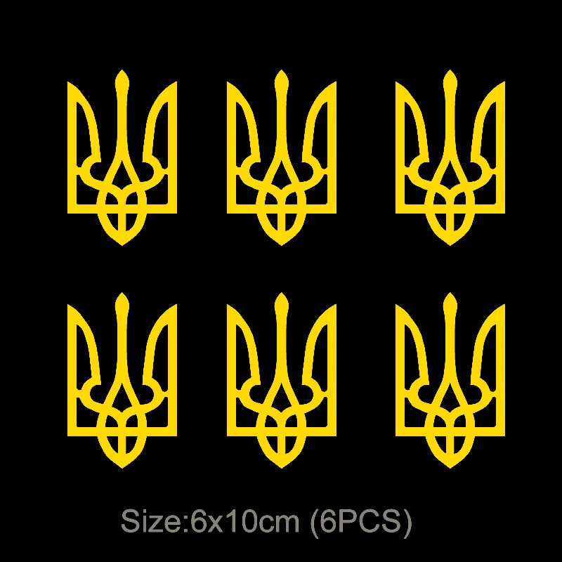 

21903# 6x10cm Car Sticker Coat of Arms of Ukraine Waterproof Vinyl Decal Car Stickers Window Decor Pegatinas Para Coche