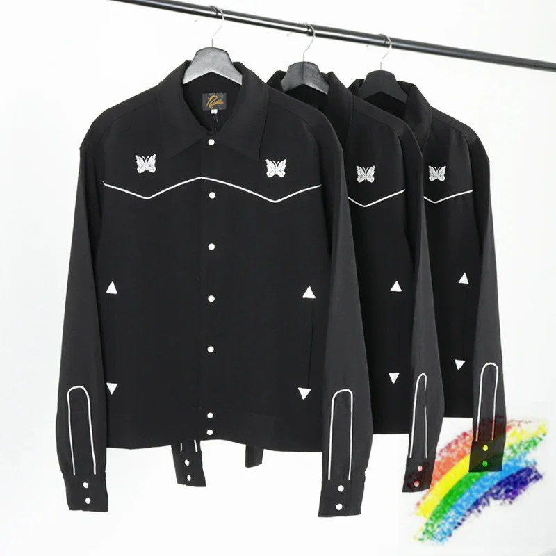 AWGE Needles Jacket Men Women 1:1 High Quality Vintage British Style Butterfly Embroidery Streetwear Black Coats
AWGE Needles Jacket Men Women 1:1 High Quality Vintage British Style Butterfly Embroidery Streetwear Black Coats