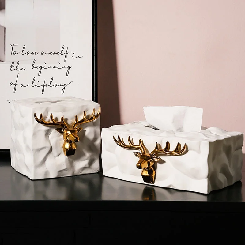 Dining Table Desktop Napkin Holder Nordic Home Decoration Modern Golden Elk Facial Tissue Boxes Fawn Decorative Flat Paper Box
Dining Table Desktop Napkin Holder Nordic Home Decoration Modern Golden Elk Facial Tissue Boxes Fawn Decorative Flat Paper Box