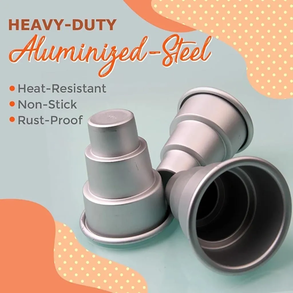 Three Layers Mini Cake Stand Muffin Pudding Mousse Cake Mold Aluminum Alloy Can Pan Pastry Baking Mould Cake Decorating Tools
Three Layers Mini Cake Stand Muffin Pudding Mousse Cake Mold Aluminum Alloy Can Pan Pastry Baking Mould Cake Decorating Tools