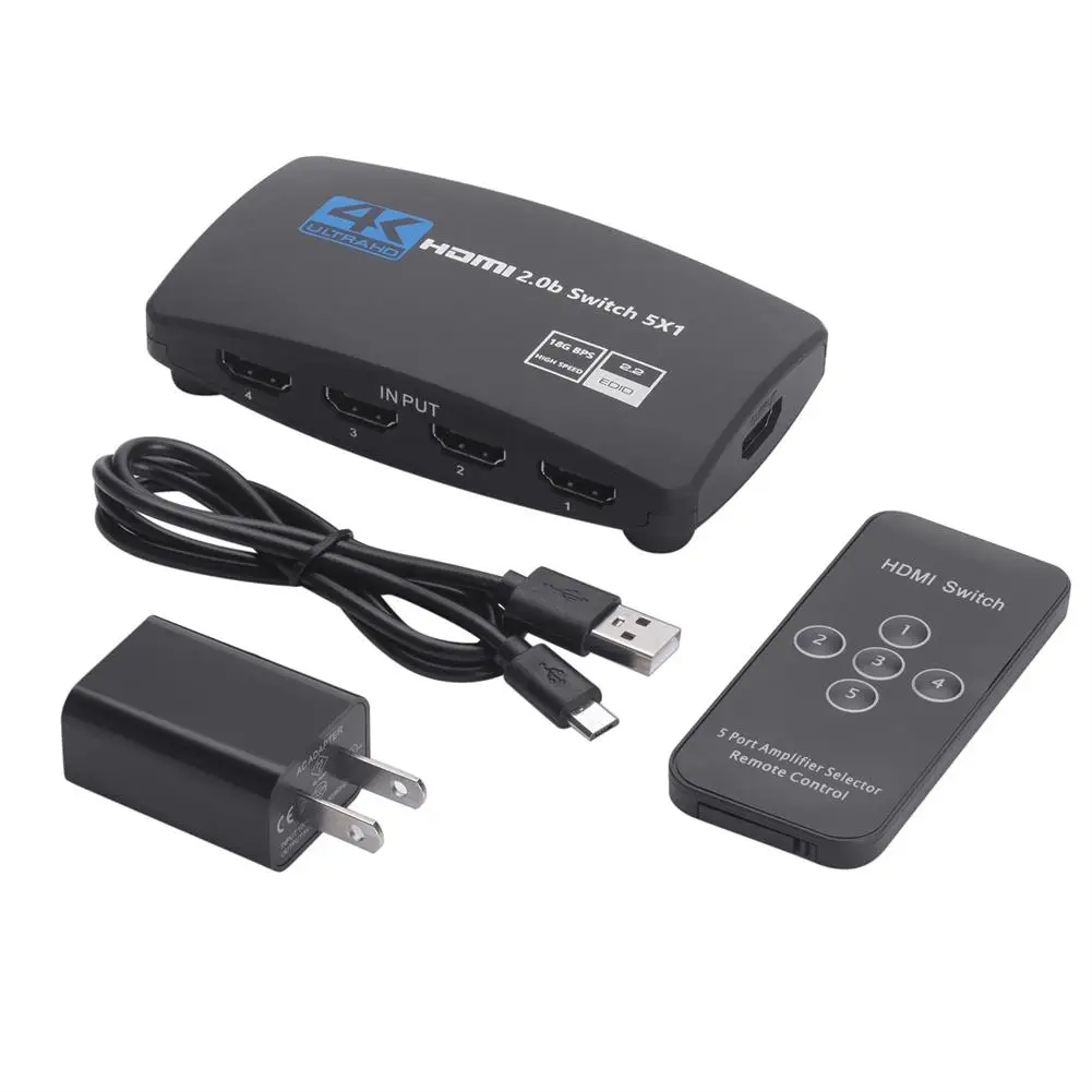 Hdmi-совместимый коммутатор 2,0 с пультом дистанционного управления 5-в-1 Hd преобразователь Hdcp 4k 60 Гц Hdmi-совместимый сплиттер
Hdmi-совместимый коммутатор 2,0 с пультом дистанционного управления 5-в-1 Hd преобразователь Hdcp 4k 60 Гц Hdmi-совместимый сплиттер