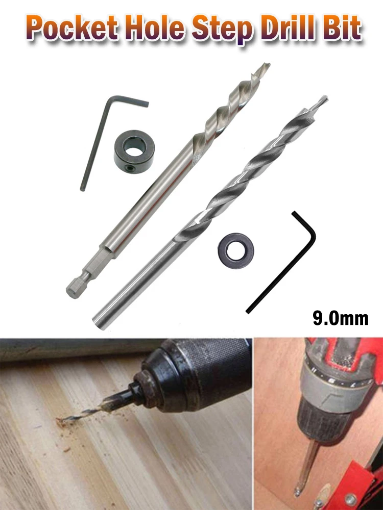 3Pcs Pocket Hole Step Drill Bit Round Or Hex Shank Hole Drill Pocket Pilot Hole Drill Guide For Woodworking 9mm
3Pcs Pocket Hole Step Drill Bit Round Or Hex Shank Hole Drill Pocket Pilot Hole Drill Guide For Woodworking 9mm