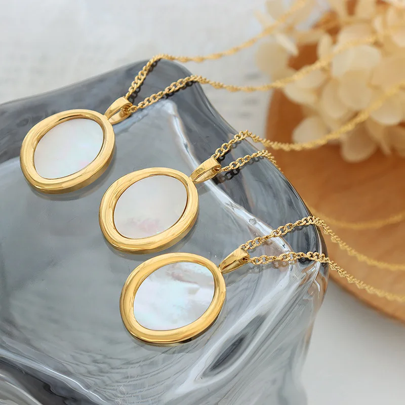 White Sea Shell Necklace Ins Wind Stainless Steel Gold-plated All-match Oval Pendant Collarbone Chain Simple Fashion Accessories
White Sea Shell Necklace Ins Wind Stainless Steel Gold-plated All-match Oval Pendant Collarbone Chain Simple Fashion Accessories