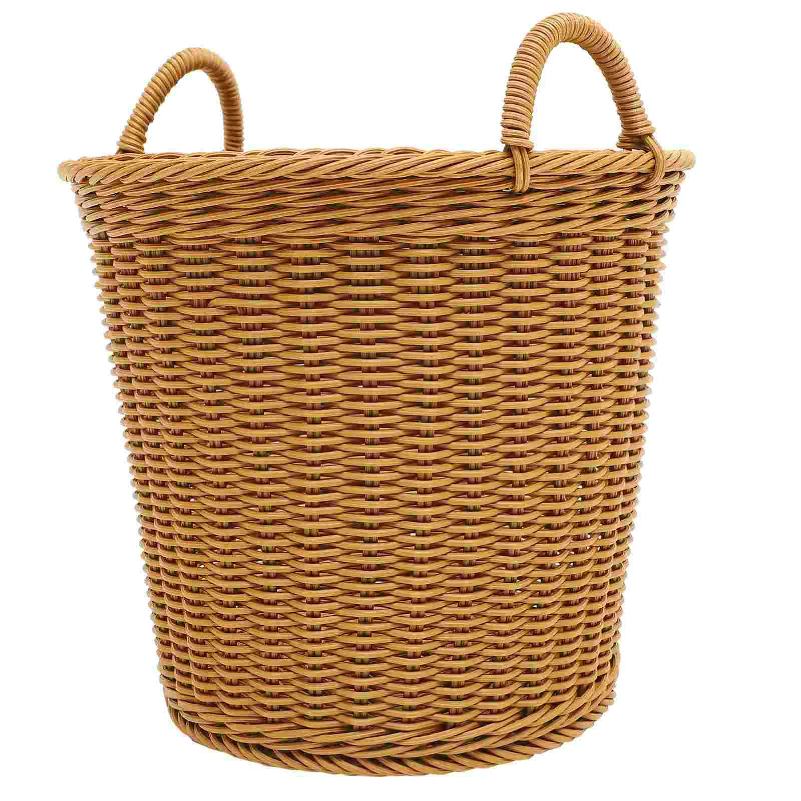Handwoven Laundry Basket Pastoral Style Storage Basket Woven Dirty Clothes Basket
Handwoven Laundry Basket Pastoral Style Storage Basket Woven Dirty Clothes Basket