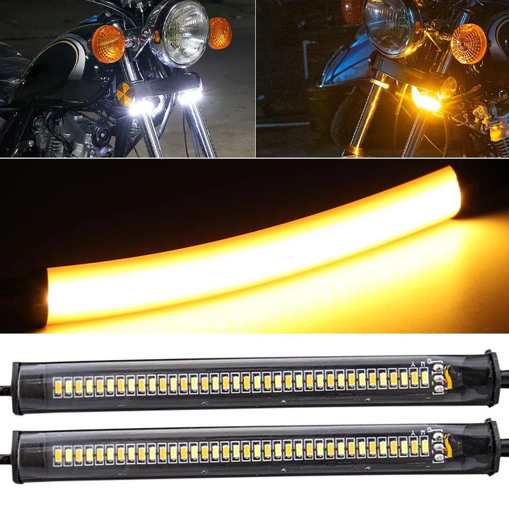 2PCS Universal Motorcycle LED Light Bar Turn Signal DRL 36LED 12V Two-color Flowing Water Daytime Running Light Front Fork Lamp
2PCS Universal Motorcycle LED Light Bar Turn Signal DRL 36LED 12V Two-color Flowing Water Daytime Running Light Front Fork Lamp