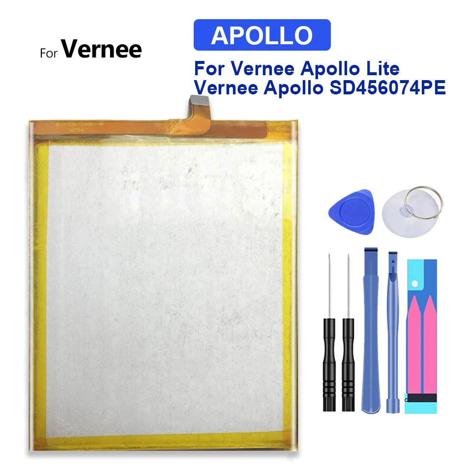 

3180mAh For Vernee Apollo Lite Vernee Apollo SD456074PE Mobile Phone Replacement Battery + Free Tool