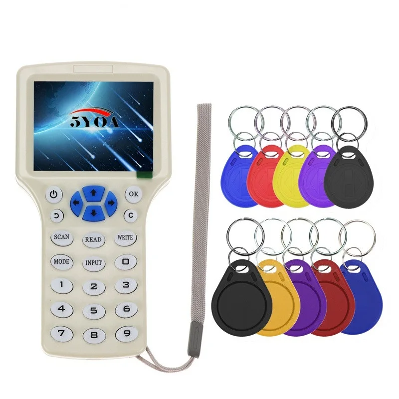 RFID Copier Writer Readers Duplicator 125KHz 13.56MHz USB Programmer NFC Smart 10 Frequency Key fob Cards Reader UID Decoder
RFID Copier Writer Readers Duplicator 125KHz 13.56MHz USB Programmer NFC Smart 10 Frequency Key fob Cards Reader UID Decoder