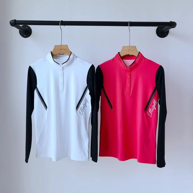 Golf Ladies Thin Long Sleeve T-Shirt Perforated Mesh Breathable Quick-Drying Stretch Collar Colorblock T-Shirt
Golf Ladies Thin Long Sleeve T-Shirt Perforated Mesh Breathable Quick-Drying Stretch Collar Colorblock T-Shirt
