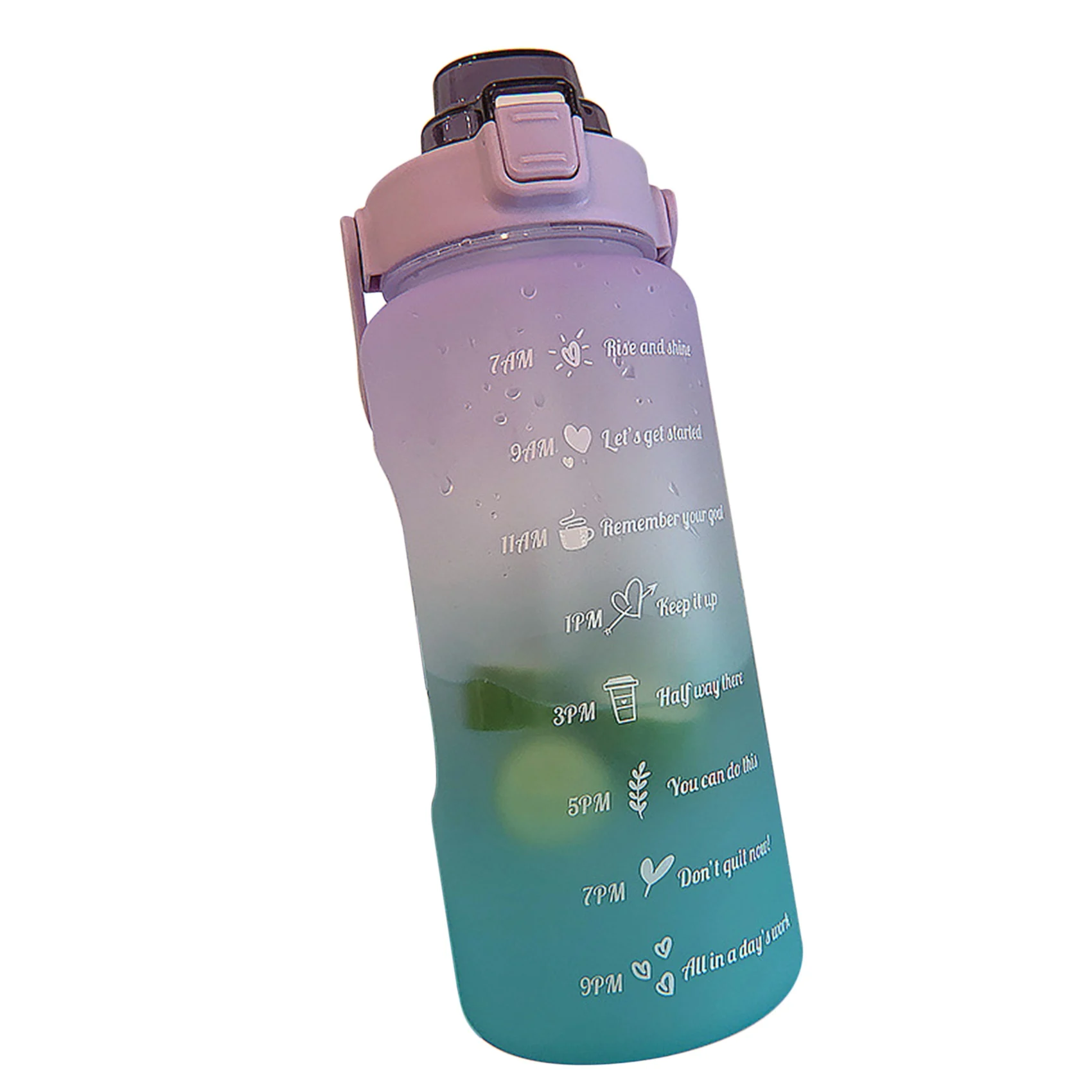 2L Large Capacity Water Bottle with Bounce Cover Time Scale Reminder Frosted Cup for Outdoor Fitness Training Purple
2L Large Capacity Water Bottle with Bounce Cover Time Scale Reminder Frosted Cup for Outdoor Fitness Training Purple