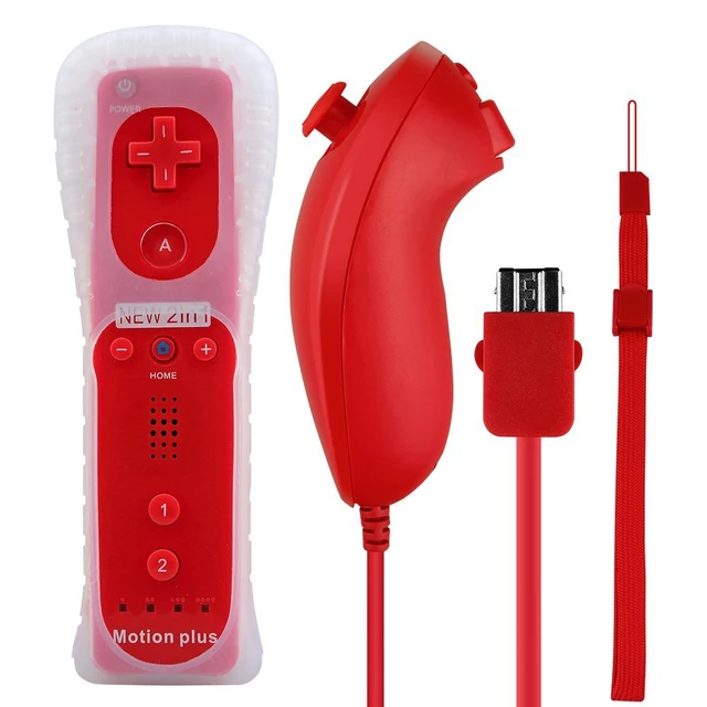 Wireless Gamepad Remote Controller + Nunchuck 2 in 1 For Nintend Wii Controller Joystick Silicone Case
Wireless Gamepad Remote Controller + Nunchuck 2 in 1 For Nintend Wii Controller Joystick Silicone Case