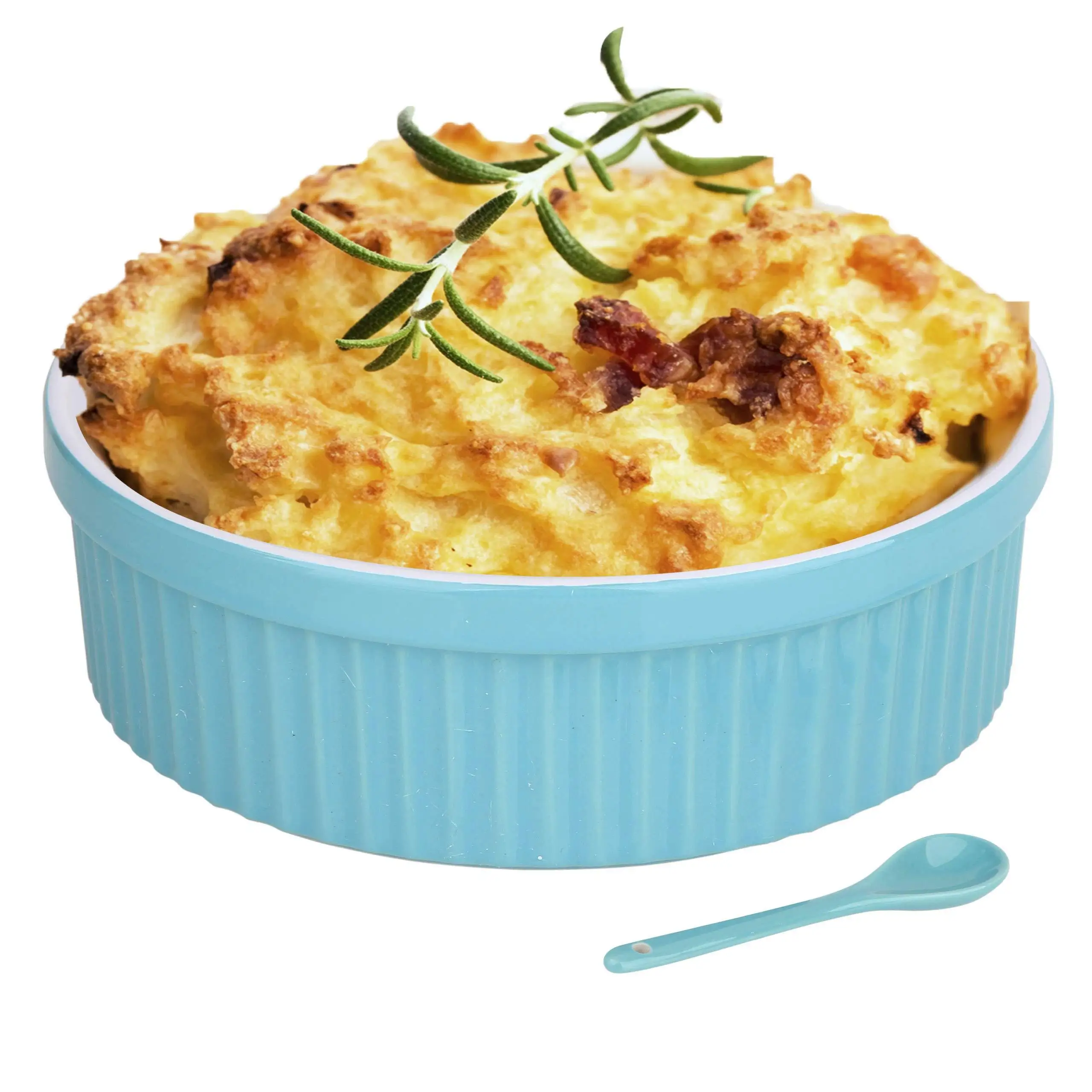 Souffle Dish Ramekins for Baking - 48 Oz, 1 Quart Large Ceramic Oven Safe Round Fluted Bowl with Mini Condiment Spoon for Souffl
Souffle Dish Ramekins for Baking - 48 Oz, 1 Quart Large Ceramic Oven Safe Round Fluted Bowl with Mini Condiment Spoon for Souffl
