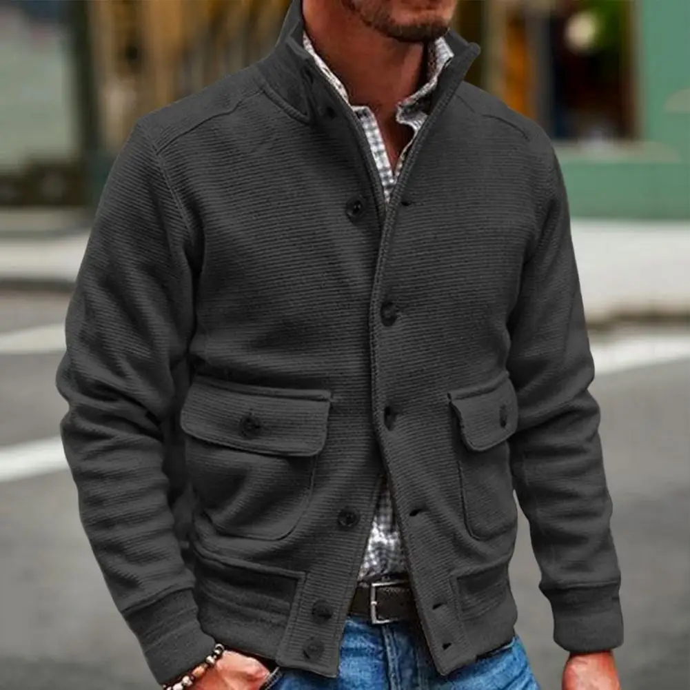 Trendy Men Suit Jacket Autumn Winter Knitting Pockets Suit Coat Solid Color Male Men Jacket Coat for Party
Trendy Men Suit Jacket Autumn Winter Knitting Pockets Suit Coat Solid Color Male Men Jacket Coat for Party