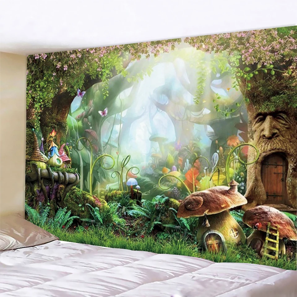 Laeacco Summer Tropical Dreamy Fantasy Forest Jungle Nature Scenery Spring Tapestry Wall Hangings Living Room Decor Polyester
Laeacco Summer Tropical Dreamy Fantasy Forest Jungle Nature Scenery Spring Tapestry Wall Hangings Living Room Decor Polyester