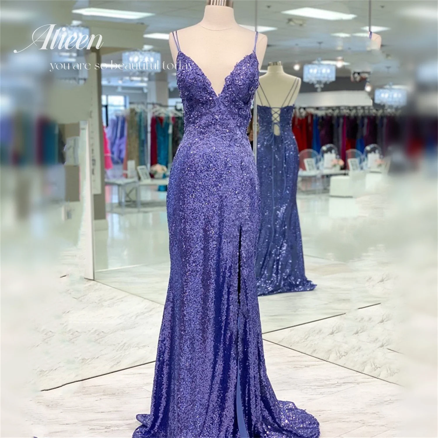 Blue Elegant Woman Dress for Party Dresses and Events Aileen Evening Gown Fine Sequins Custom Occasion Dresses With Long Sleeves
Blue Elegant Woman Dress for Party Dresses and Events Aileen Evening Gown Fine Sequins Custom Occasion Dresses With Long Sleeves