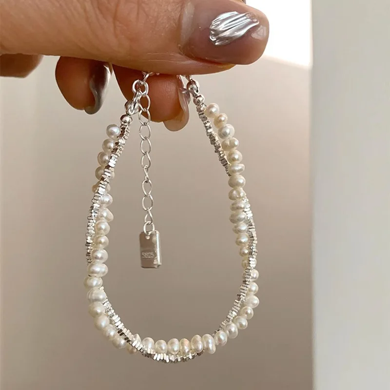 New 925 Silver Geometric Geometric Bead Pearls Double Layers Bracelet For Woman Girl Fashion Jewelry Gift Dropship Wholesale
New 925 Silver Geometric Geometric Bead Pearls Double Layers Bracelet For Woman Girl Fashion Jewelry Gift Dropship Wholesale