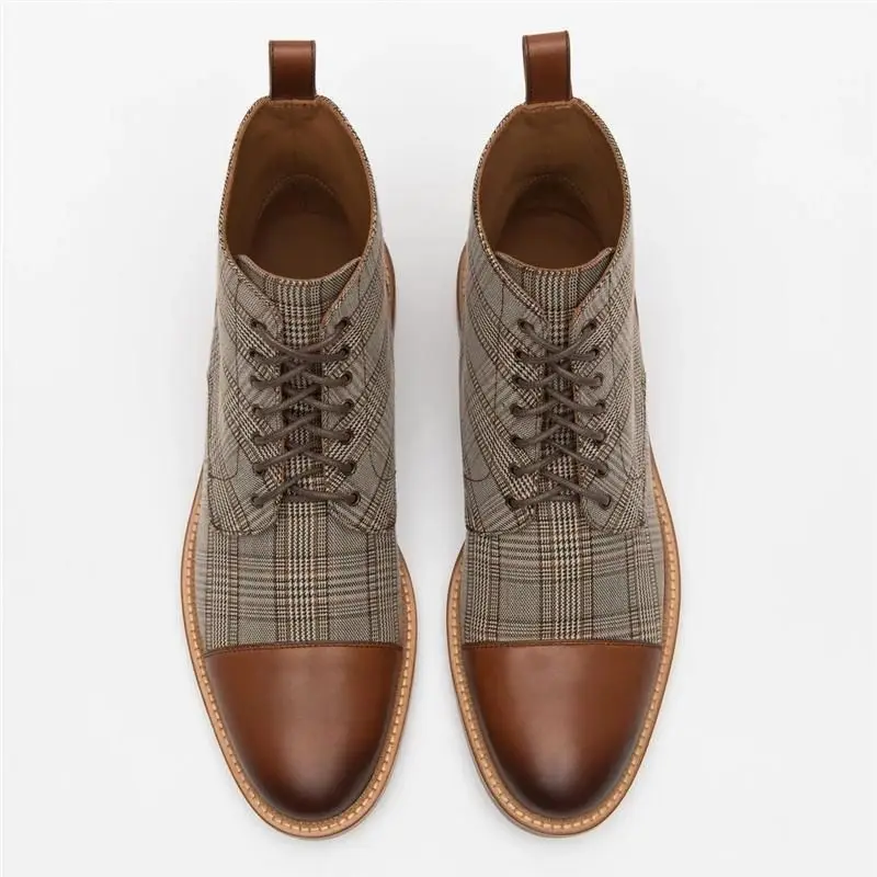 New Men Fashion Retro PU Leather Splicing Lattice Lace Up High Top Boots Business Dress Boots Barber Boots Youth Trend KP318
New Men Fashion Retro PU Leather Splicing Lattice Lace Up High Top Boots Business Dress Boots Barber Boots Youth Trend KP318
