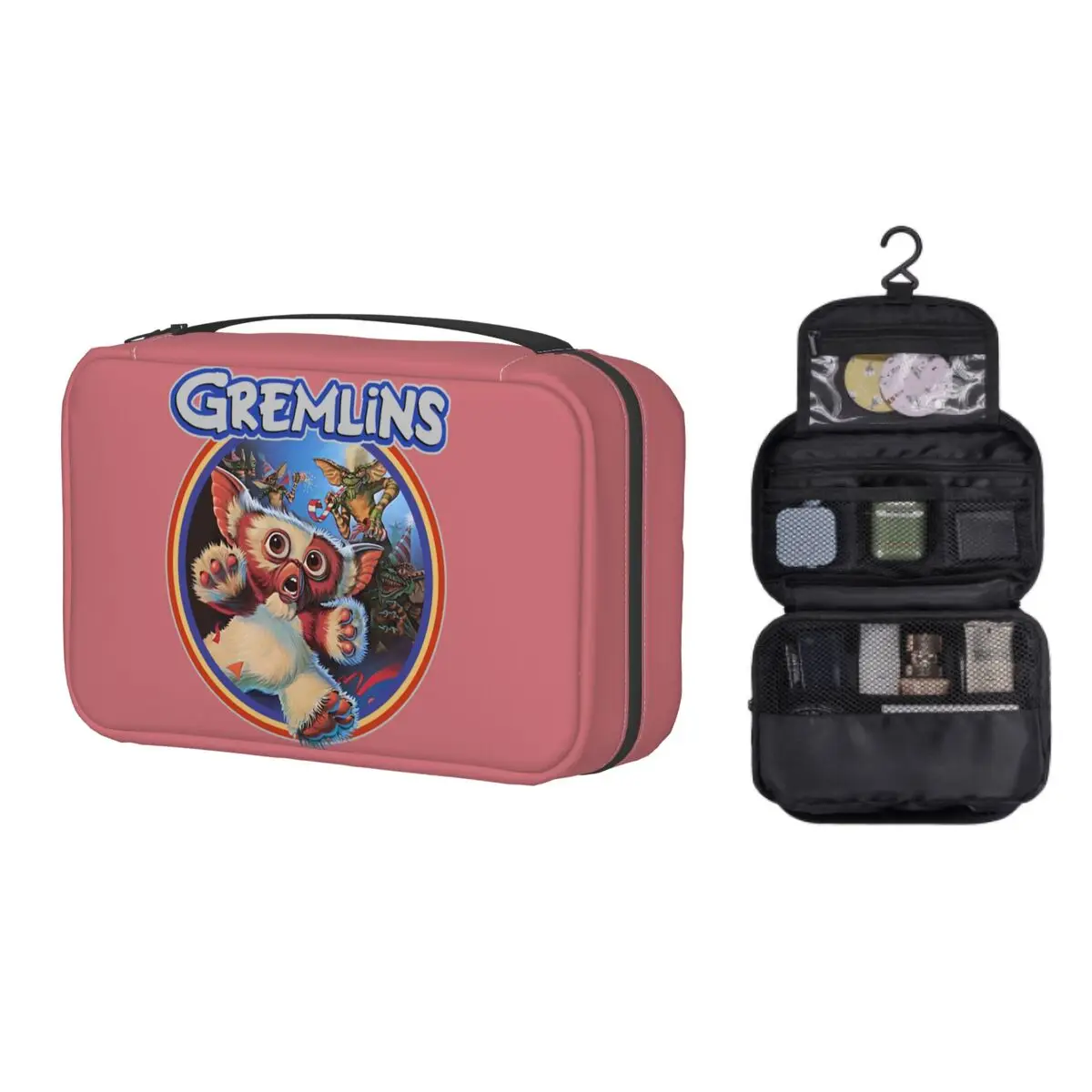 

Custom Gremlins 84 Travel Cosmetic Bag Women Gizmo Movie Mogwai Monster Retro Makeup Toiletry Organizer Ladies Storage Dopp Kit