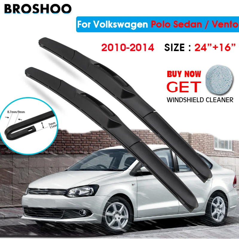 Car Wiper Blade For Volkswagen Polo Sedan / Vento 24"+16" 2010-2014 Auto Windscreen Windshield Wipers Blade Wash Fit U Hook Arms
Car Wiper Blade For Volkswagen Polo Sedan / Vento 24"+16" 2010-2014 Auto Windscreen Windshield Wipers Blade Wash Fit U Hook Arms