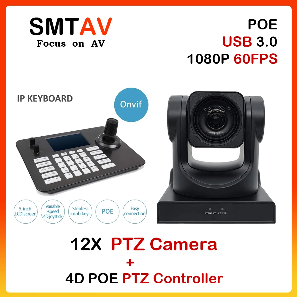 Promotion Season SMTAV USB 3.0 PTZ Camera 1080P60 12X+16X Optical + 4D POE Joystick Network PTZ Controller For Business Meeting
Promotion Season SMTAV USB 3.0 PTZ Camera 1080P60 12X+16X Optical + 4D POE Joystick Network PTZ Controller For Business Meeting