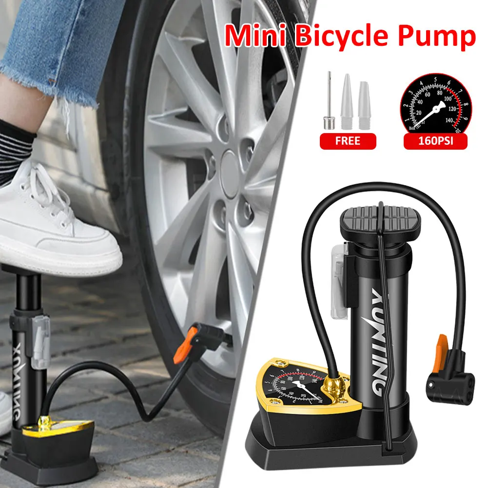Portable Bike Pump Mini Cycling Tire Inflator Hand/Floor Pump with Pressure Gauge Schrader Presta Valve Bike Accessories
Portable Bike Pump Mini Cycling Tire Inflator Hand/Floor Pump with Pressure Gauge Schrader Presta Valve Bike Accessories