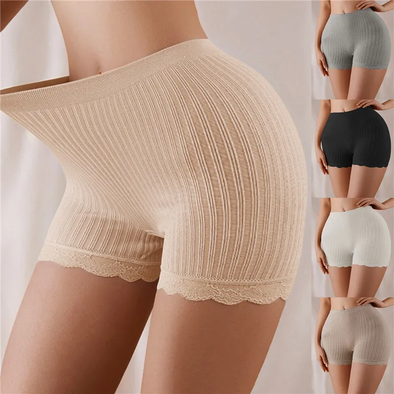 Cotton Shorts Ruffled Three-Point Safety Pants Women'S Outer Wear Leggings Thread Ribbed Striped Stretchy Underpants 
Cotton Shorts Ruffled Three-Point Safety Pants Women'S Outer Wear Leggings Thread Ribbed Striped Stretchy Underpants