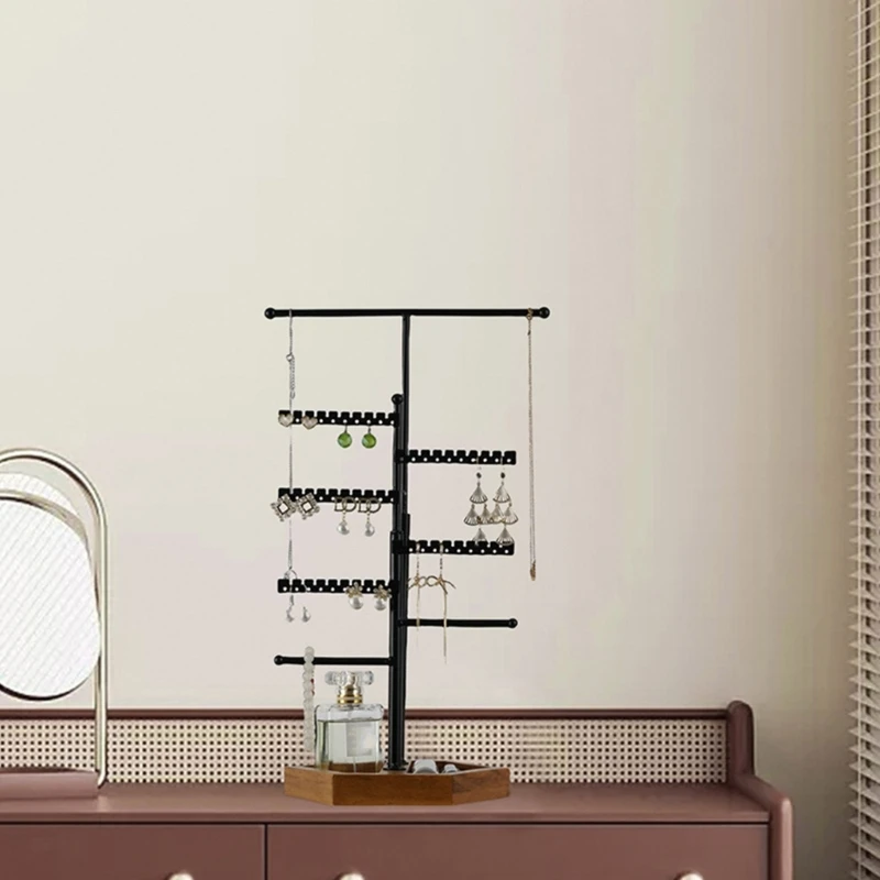 Telescopic Jewelry 5-Tiers Necklace Holder with Wooden Tray Storage Display for Bracelets Watches Rings Women
Telescopic Jewelry 5-Tiers Necklace Holder with Wooden Tray Storage Display for Bracelets Watches Rings Women